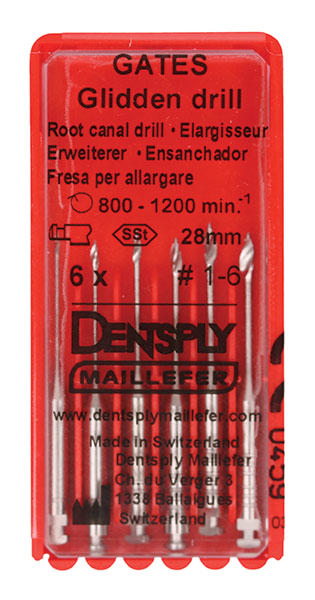Gates Maillefer, ass. nr. 1-6, RA, 28 mm, 6 stk.