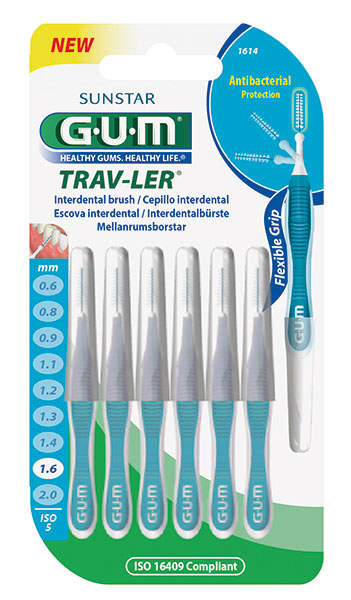 Gum Trav-ler 1614 blå, 6 stk.