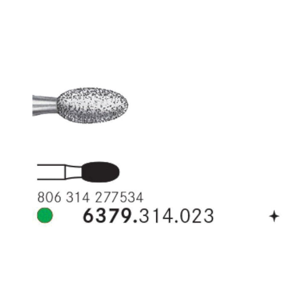 Komet diamant lille æg FG 6379/023 grøn, 5 stk