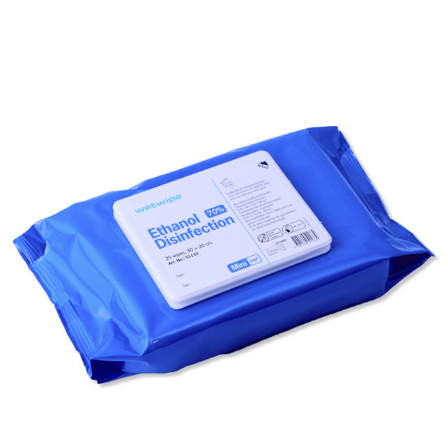 WetWipe Ethanol Disinfection 70% Mini 20x30 cm, 25 stk.