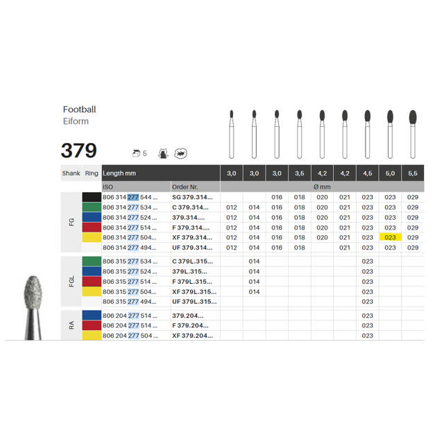 Edelingh diamant æg FG 277/023 XF, gul, 5 stk.