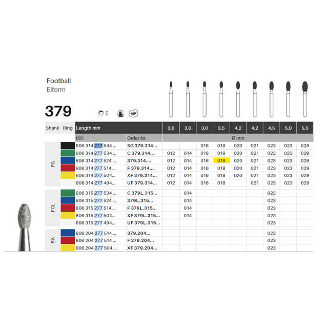 Edelingh diamant æg FG 277/01 8M, blå, 5 stk.