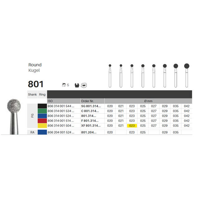 Edelingh diamant rund FG 001/023 XF, gul, 5 stk.