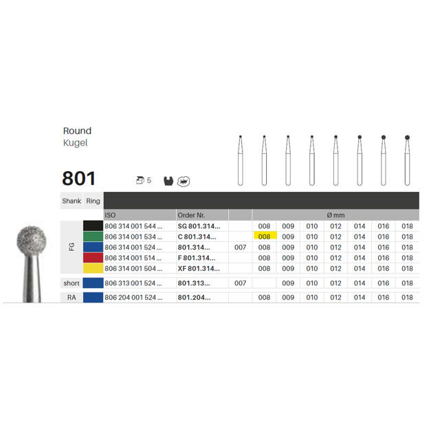 Edelingh diamant rund FG 001/008 C, grøn, 5 stk.