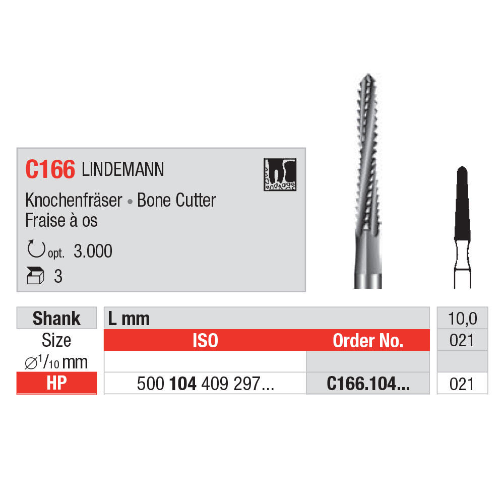 Edenta HM knoglefr. Lindemann HP C166/021, 3 stk