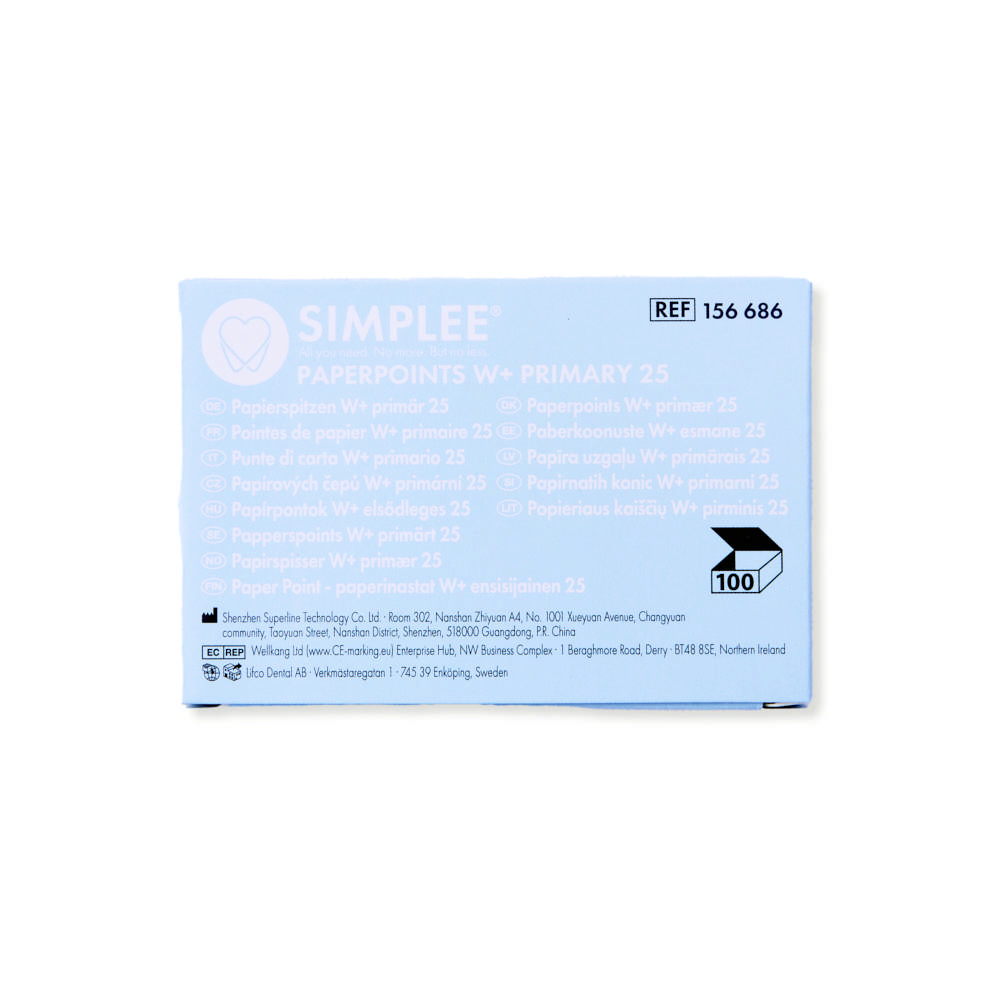 Simplee W+ Gold paperpoints Primær 20 rød 100 stk.