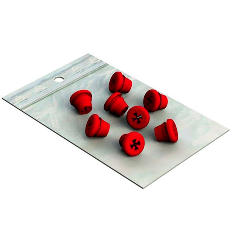 Nichrominox Silicone Plugs, rød, 8 stk.