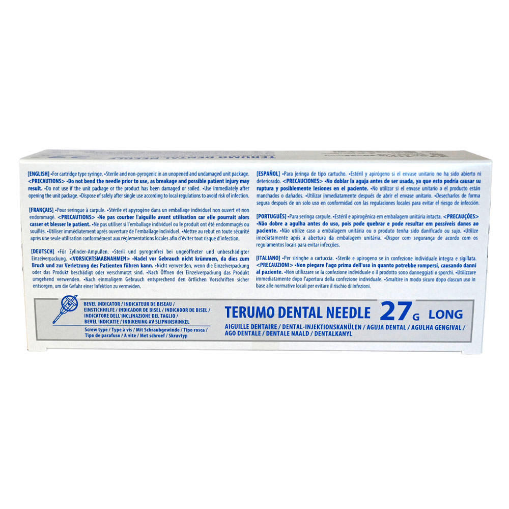 Terumo kanyler 27G long (2735B), 100 stk.