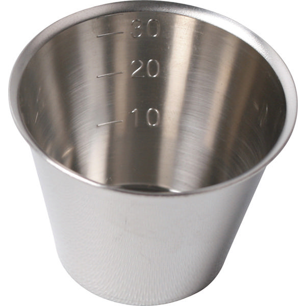 Bæger, rustfri stål,  30 ml, stk.