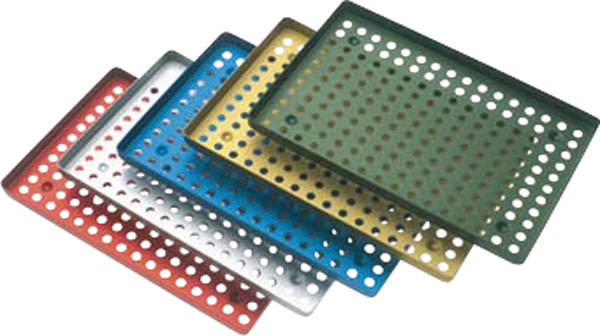 Aluminiumsbakke perforeret, rød, stk.