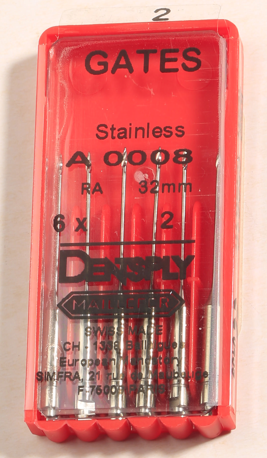 Gates Maillefer #2 (A0008-2), RA, 32 mm, 6 stk.