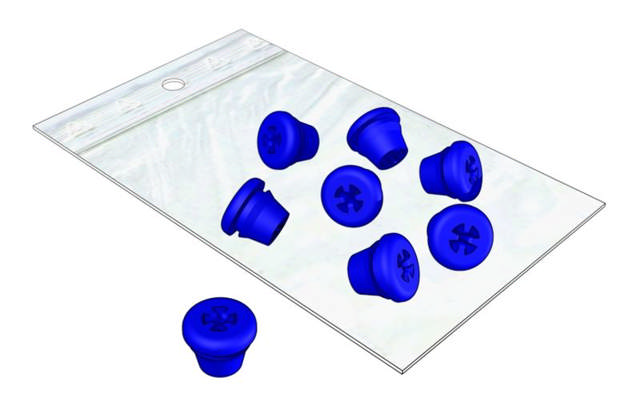 Plug-In silikone propper, blå, 8 stk.