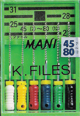 Mani K-file 25 mm, str. 08, grå, 6 stk.