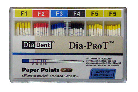 Diadent Paperpoints Dia-ProT, F4, sort, Protaper