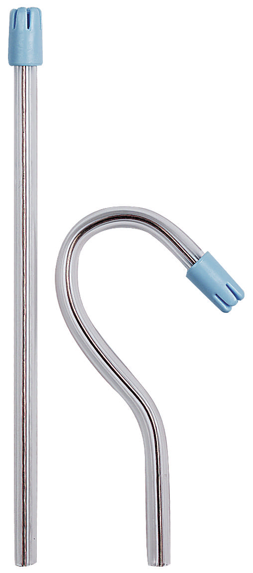 Spytsug transparent rør, lyseblå hætte, 150 mm, 1000 stk.