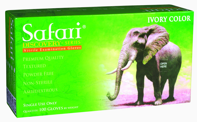 Safari Nitril handske hvid, small, 100 stk.