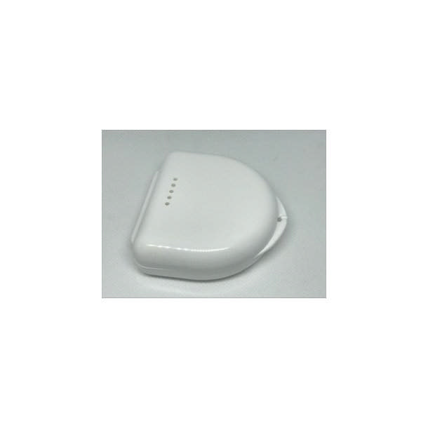 Skinnebox, hvid med huller, 10 stk.