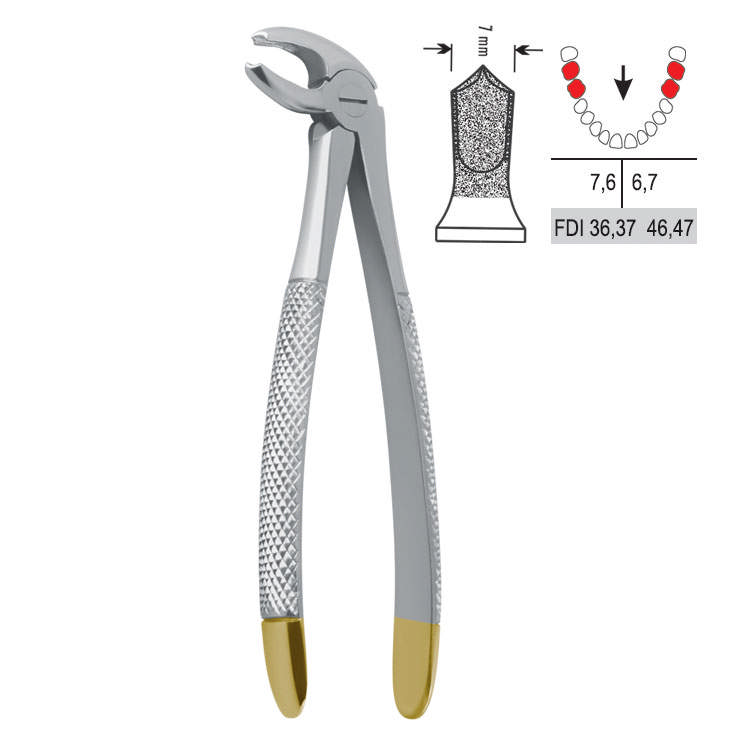 Ekstraktionstang nr. 22 molar UK diamantbelægning