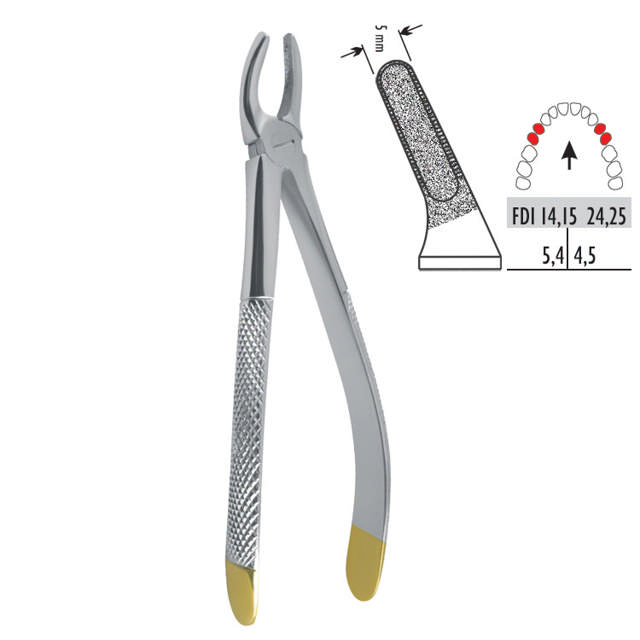 Ekstraktionstang nr. 7 præmolar OK diamantbelægning