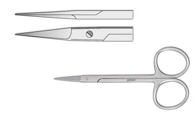 Sutursaks, tandkødssaks lige, rustfrit stål 11,5cm