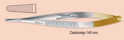 Nåleholder Castroviejo med hårdmetalkæber, 14 cm