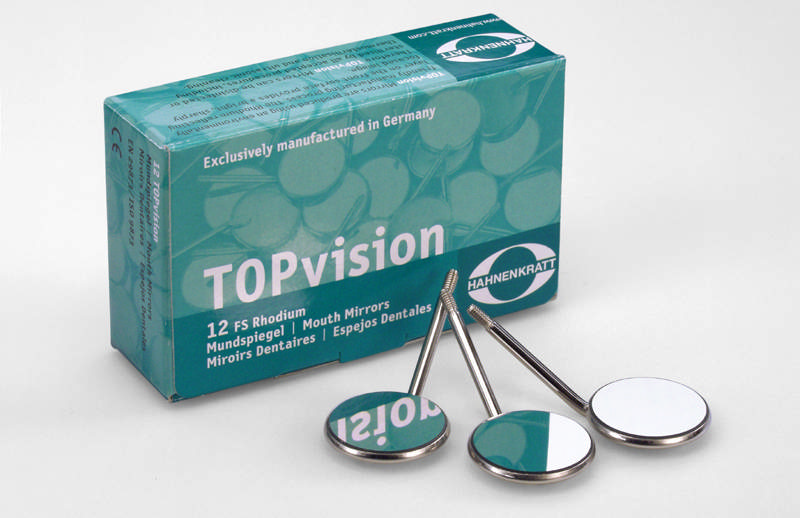 Hahnenkratt mundspejl, Rhodium med forstørrelse, nr. 4, 12 stk