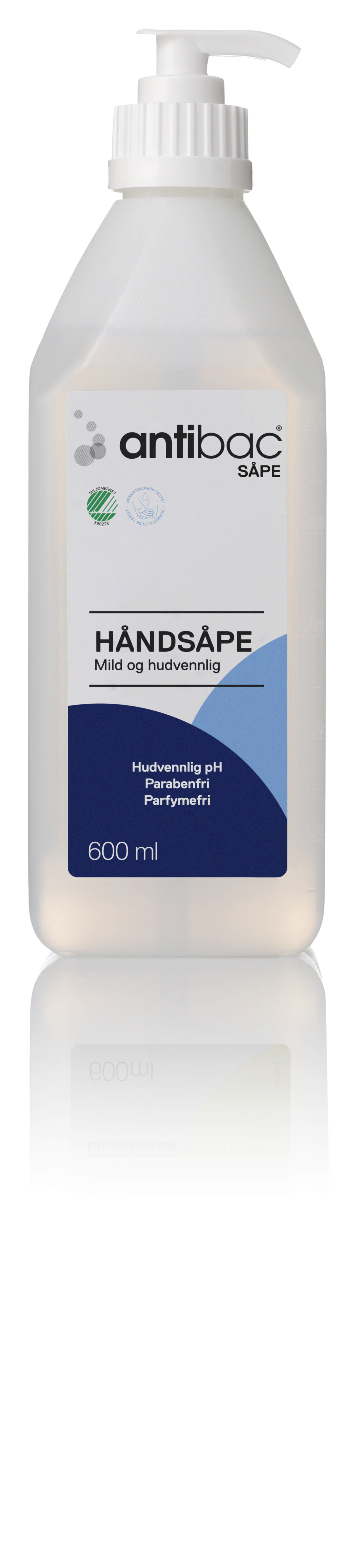 Antibac håndsæbe med pumpe, 0,6 liter