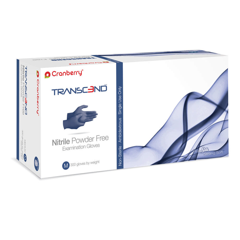 Transcend acceleratorfri nitril, blå, L, 300 stk.
