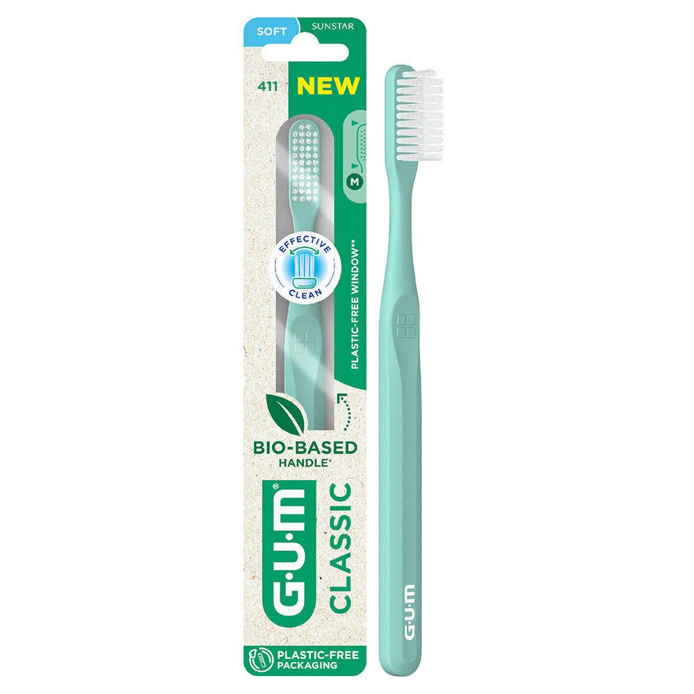 GUM Classic Bio tandbørster 411, Stor, soft, blister, 12 stk