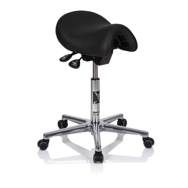 Saddelstol Bambach, sort premium læder, standard