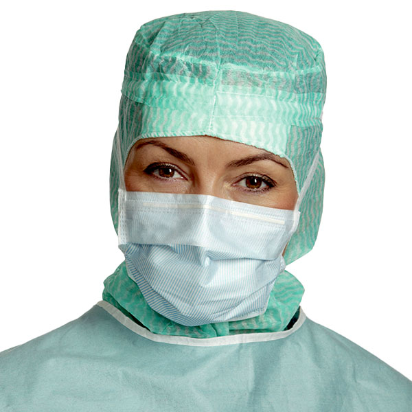 Barrier mundbind IIR, dugfri, m/bindebånd, blå, 50 Stk.