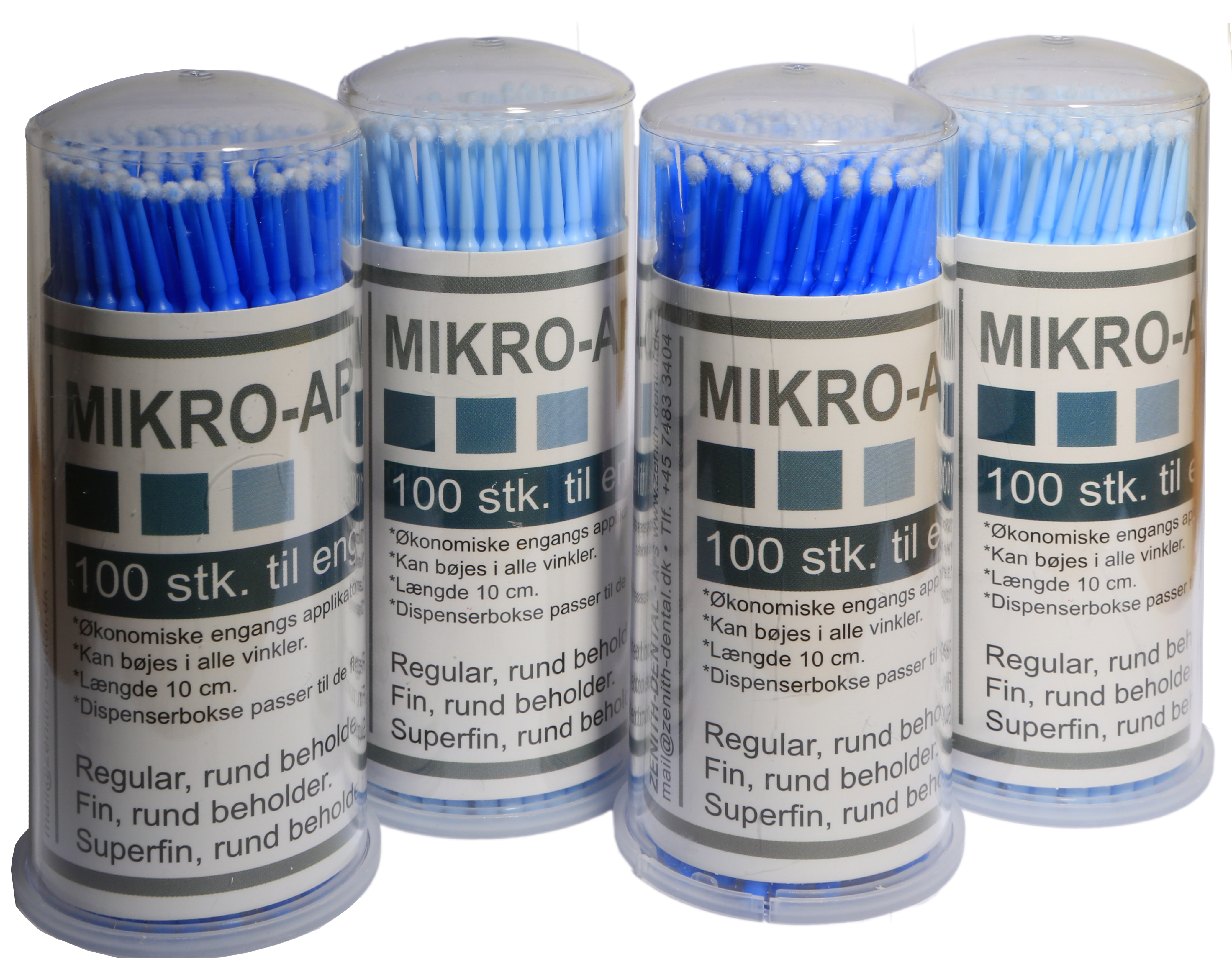 Conzept mikroapplikatorer, regular, blå, 4x100 stk