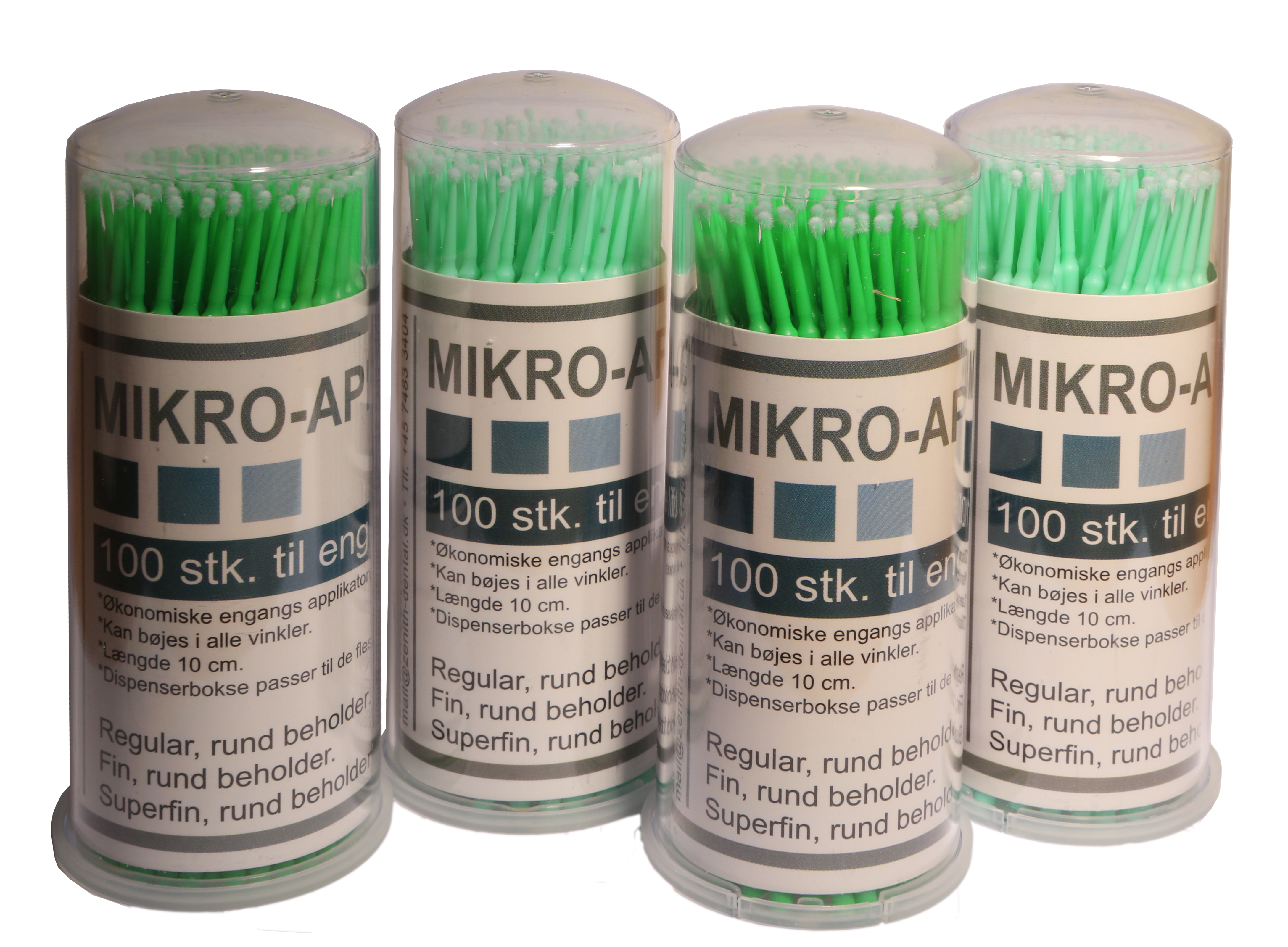 Conzept mikroapplikatorer, fine, grøn, 4x100 stk